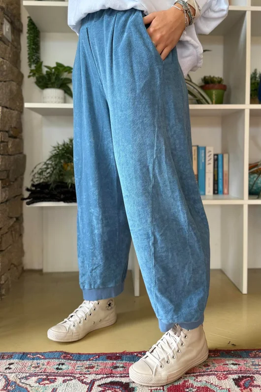 Terry B Relaxed Tapered Jogger Denim